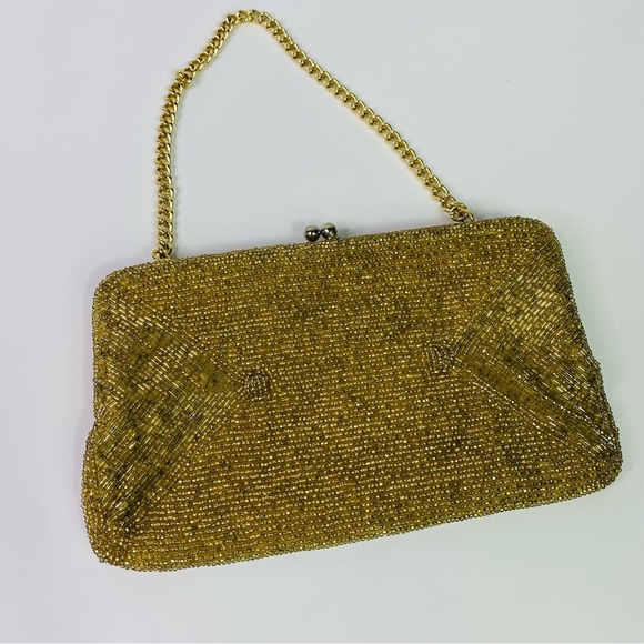 Vintage Walborg Gold Beaded Evening Purse - Picture 3 of 9